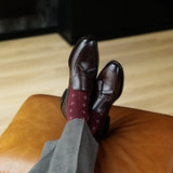 Merlot & White T-Suns - A Deep Red Sock with White T-Suns