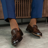 A mocha mousse brown men's dress sock