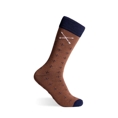 Mocha & Navy T-Suns - A Mocha Mousse Sock with Navy T-Suns