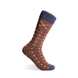 Mocha, Navy & White Triangles - A Mocha Mousse Sock with Navy and White Triangles