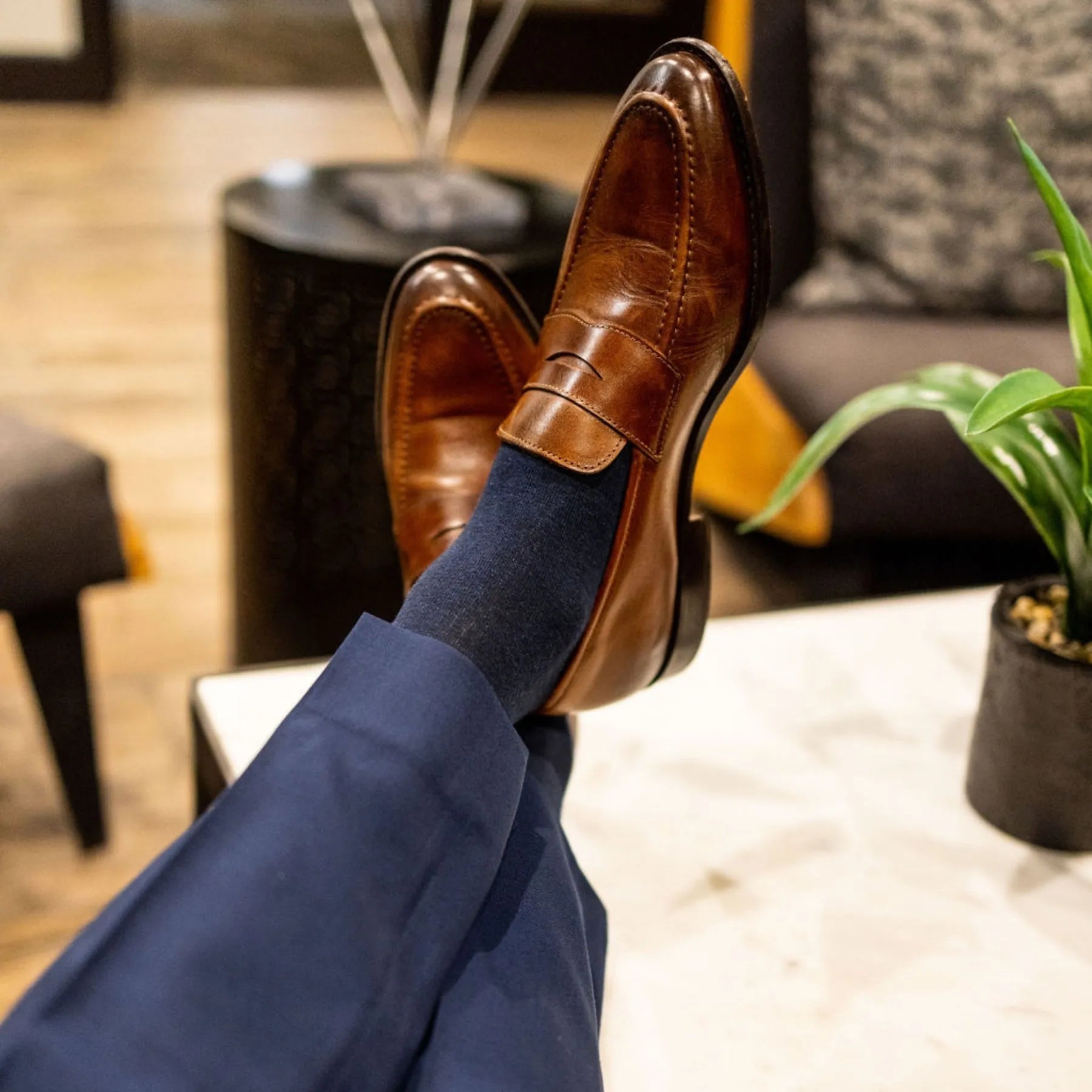 Navy Blue Solid - A Navy Blue Solid Men's Dress Sock Navy Blue Solid - A Navy Blue Solid Men's Dress Sock