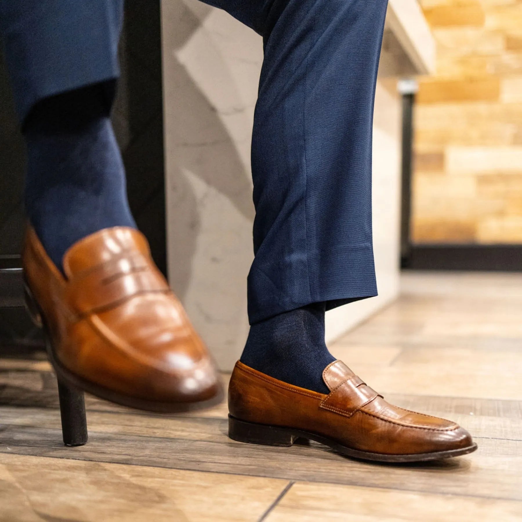 navy blue men's dress socks