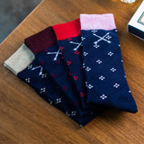 Navy & Blush Pink Flowers - A Navy Sock with Blush Pink Flowers