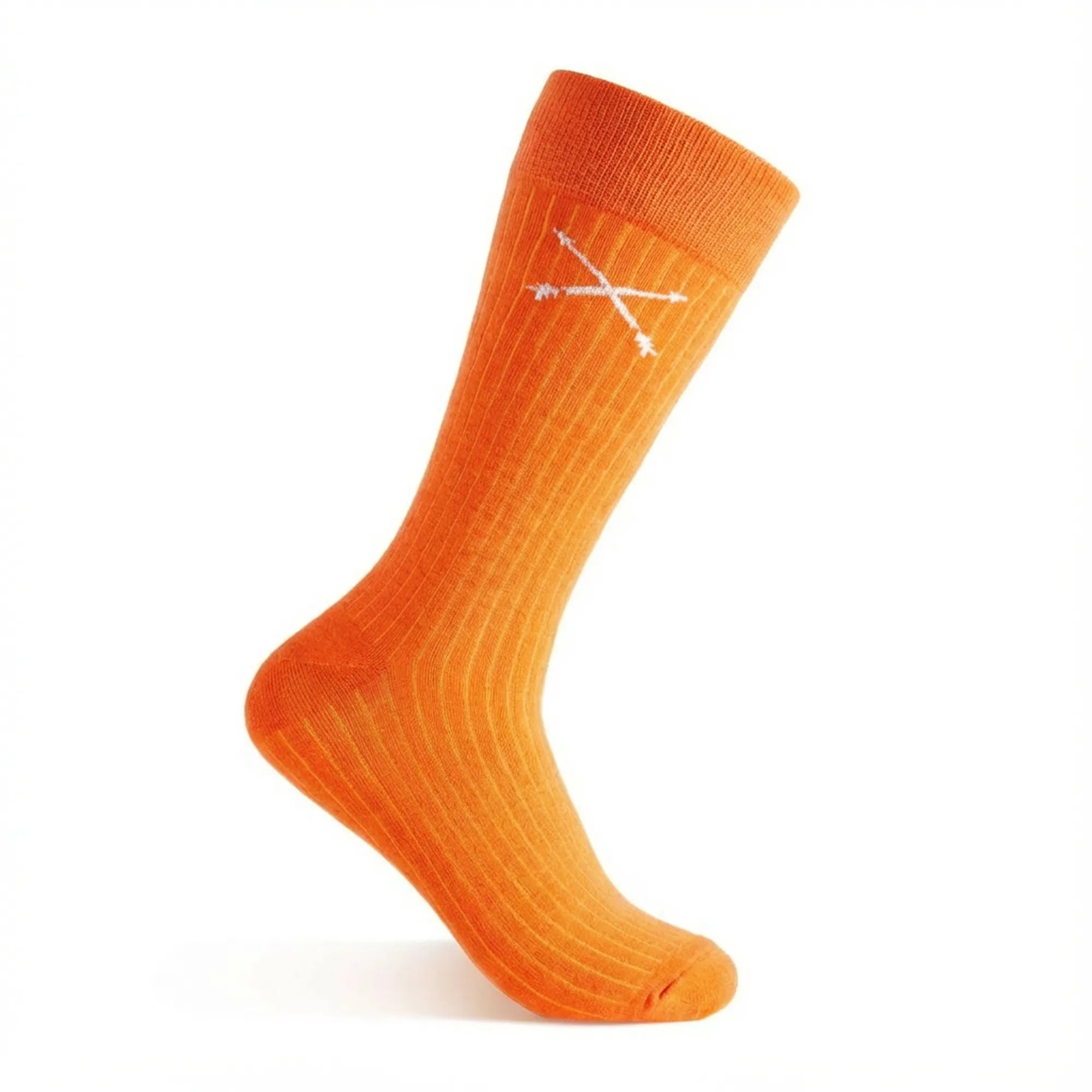 Orange Ribbed Solid - An Orange Sock with Tangerine Ribs Orange Ribbed Solid - An Orange Sock with Tangerine Ribs
