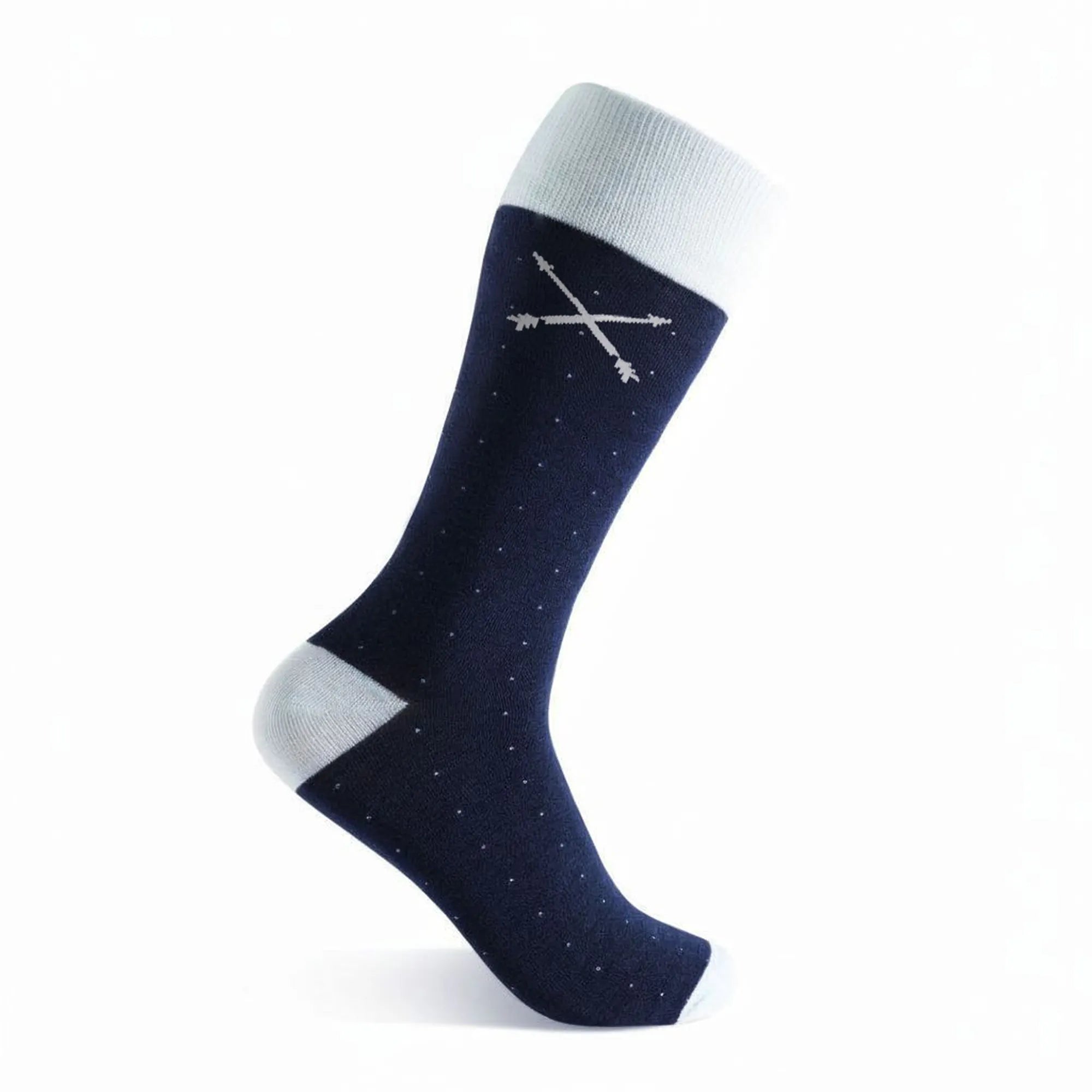 The Oxford Blues | Navy and Baby Blue Pin Dot Dress Sock