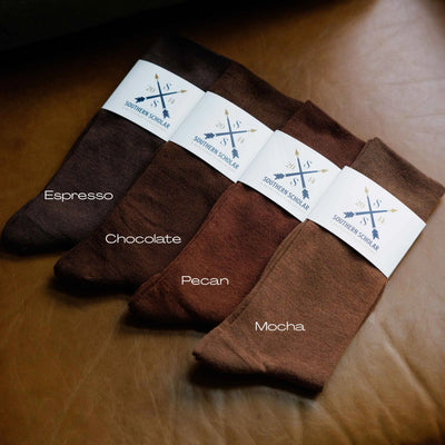 Pecan Solid - A Pecan Brown Solid Dress Sock