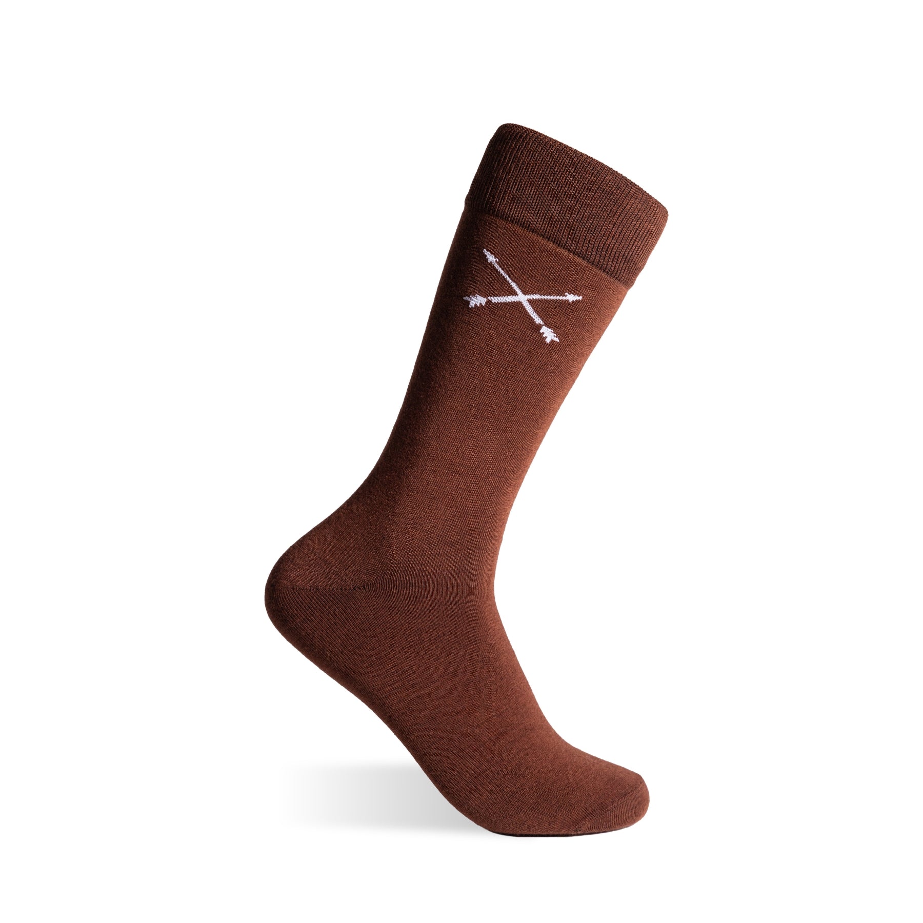 Pecan Brown Solid Men's Dress Sock