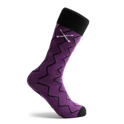 Plum & Black ZigZags - A Purple Sock with Black ZigZags
