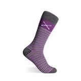 The Archibalds - Grey, Violet, and White Striped Socks