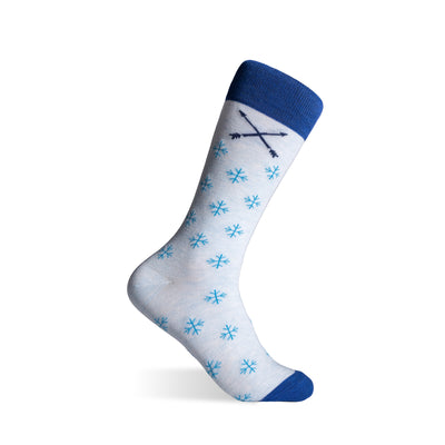 Powder Blue Snowflakes - A Powder Blue Sock with Sky Blue Snowflakes