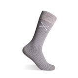 Light Grey & Arctic Blue Ribbed - A Light Grey Sock with Arctic Blue Ribs