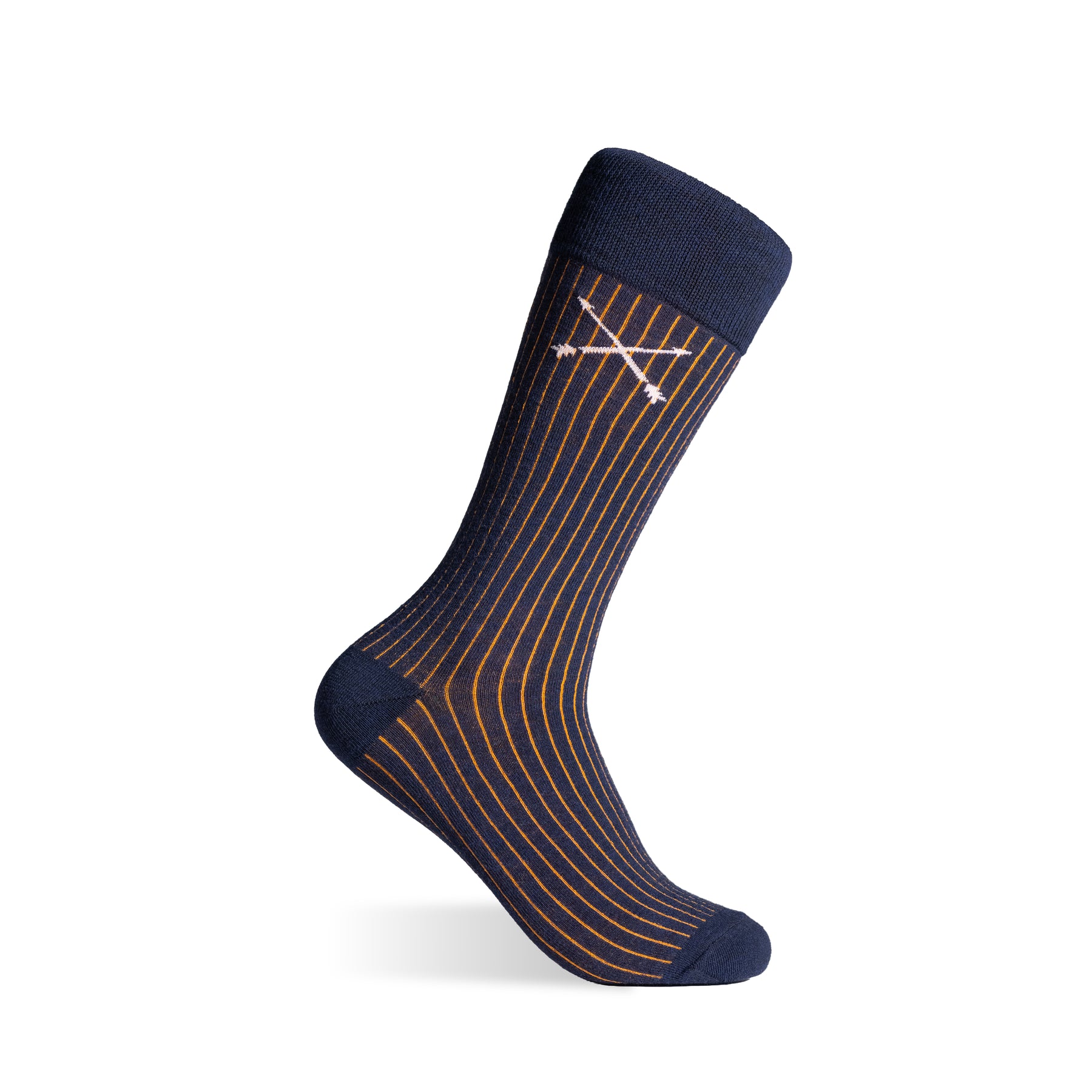 Navy & Orange Ribbed