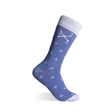 Heathered Blue & White Flowers - A Heathered Blue Sock with White Flowers