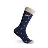 Navy & Gold Flowers - A Navy Sock with Gold Flowers