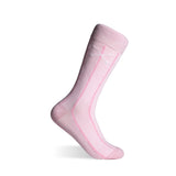 Bubblegum Vertical Stripes - A Pastel Pink Sock with Bubblegum Vertical Stripes