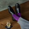 Purple & Gold T-Suns - A Purple Sock with Gold T-Suns