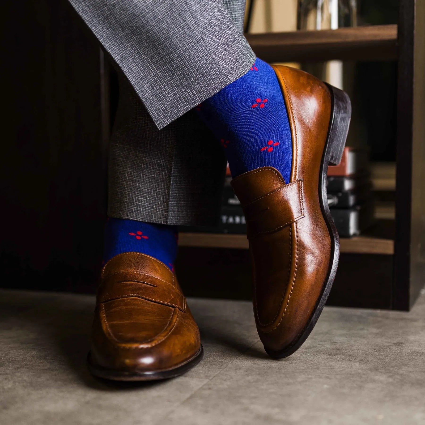 Royal Blue & Cherry Red Flowers