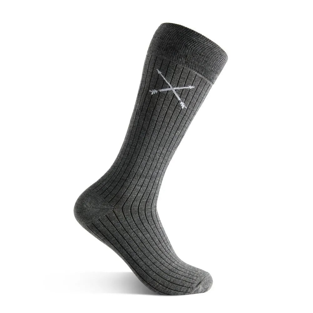 Steel Gray Ribbed Solid Sock | Southern Scholar Stylish & Durable Over-The-Calf