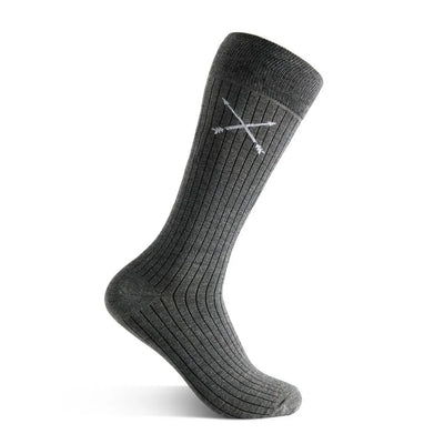Steel Gray Ribbed Solid - A Steel Gray Sock with Charcoal Ribs