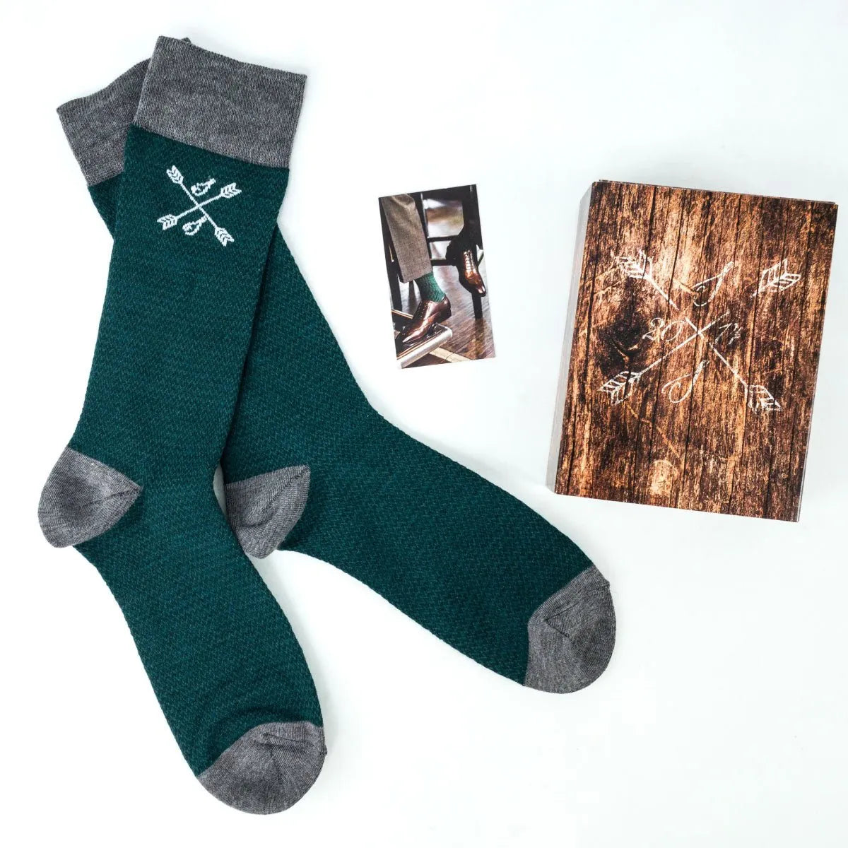 The Aristotles | Hunter Green Textured Micro-Chevron Dress Sock Mid-Calf The Aristotles | Hunter Green Textured Micro-Chevron Dress Sock Mid-Calf