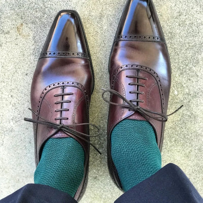 The Aristotles - Hunter Green Textured Micro-Chevron Sock