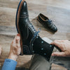 The Ballroom Blacks - Black And Powder Blue Polka Dot Sock