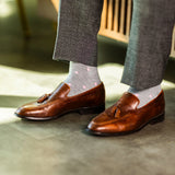 The Blushfords - A Light Grey Sock with Soft Blush Dots