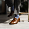The Braxtons - Heathered Blue Micro-Square Sock
