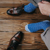 The Braxtons - Heathered Blue Micro-Square Sock
