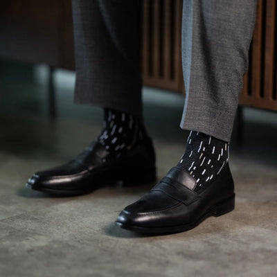 The Gavins - A Charcoal Sock with White & Cream Speckles
