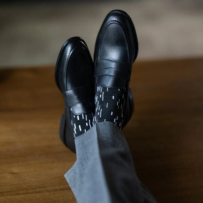 The Gavins - A Charcoal Sock with White & Cream Speckles