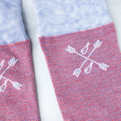 The Harbor Islands - A Salmon and Blue Woven Micro-Chevron Sock