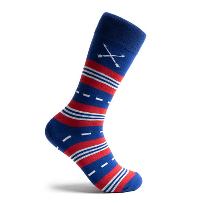 The Kennedys - A Royal Blue, Red, and White Striped Sock