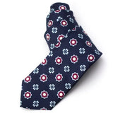 The Luca - Navy, Light Blue, and Burgundy Floral Silk Tie