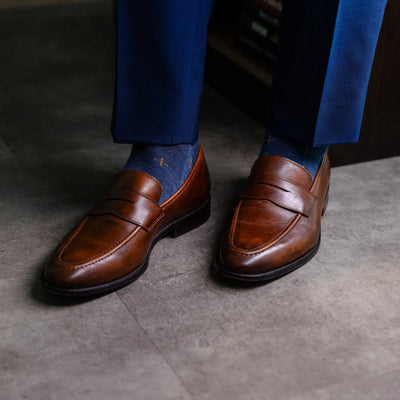 The Midnight Meadows - A Deep Blue Sock with Gold T-Suns