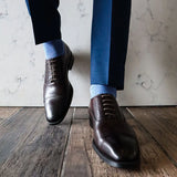 Heathered blue and sky blue micro-chevron men's dress sock