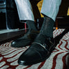The Oxford Blacks - Black and Baby Blue Pin Dot Sock
