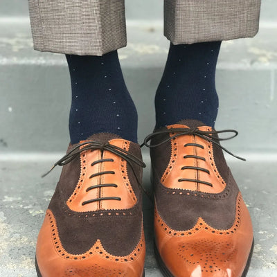 The Oxford Blues - Navy and Baby Blue Pin Dot Sock