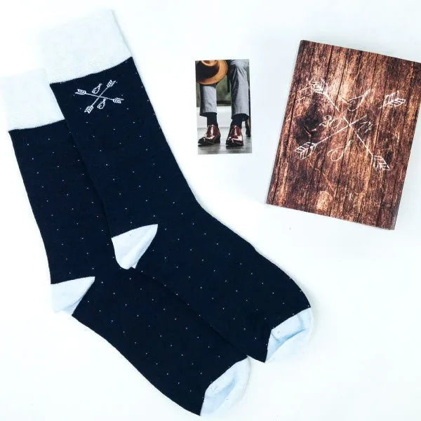 Blue Pindot Patterned Socks
