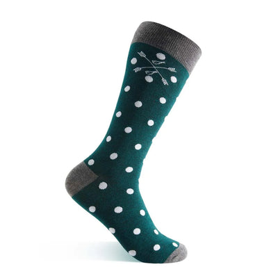The Patricks - Hunter Green and White Polka Dot Sock