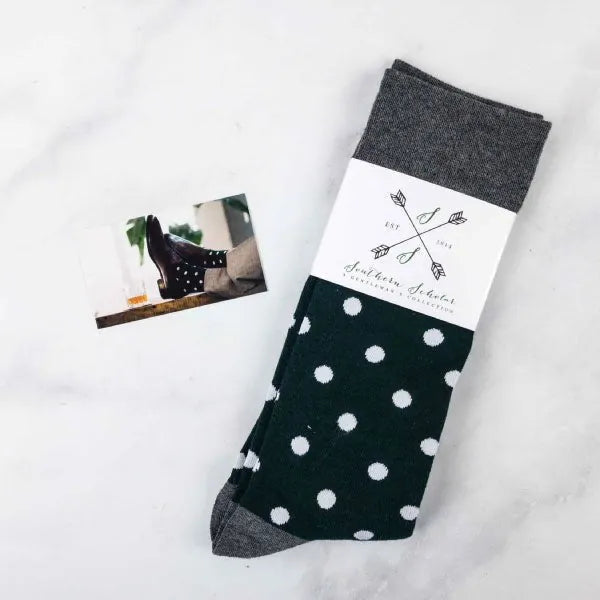 Green polka dot socks