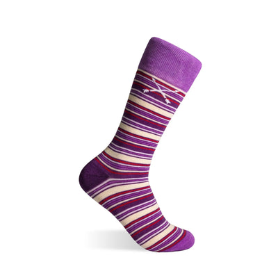 The Pembrokes - A Purple, Red and Cream Striped Sock
