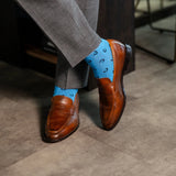 The Penchins - A Sky Blue Sock with Black Horseshoes