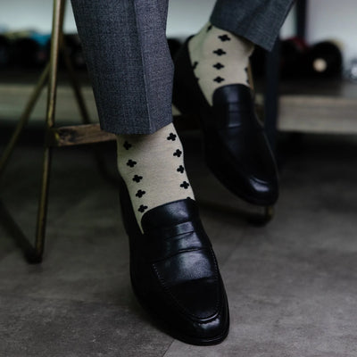 The Phantoms - A Gold Sock with Black Rounded Hatches