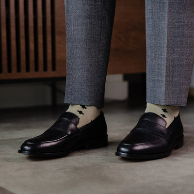 The Phantoms - A Gold Sock with Black Rounded Hatches