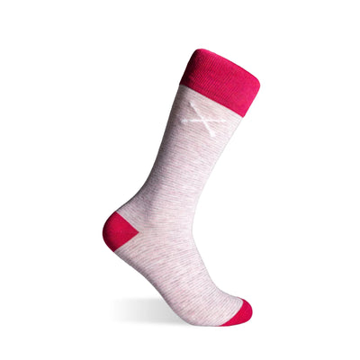 The Rosewoods - A Blush Pink and Soft Grey Striped Sock