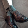 The Ryans - A Green and Grey X Patterned Sock