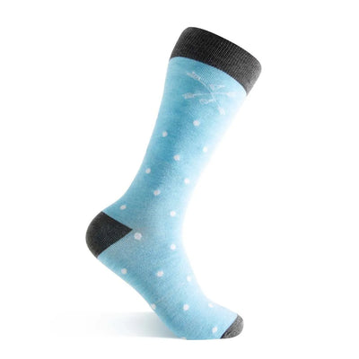 The Spring Skys - Sky Blue and White Polka Dot Sock