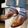 The Stocktons - A Mauve, Grey, and White Striped Sock