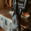 The Walters - A Black Dress Sock with a Silver Zigzag Pattern